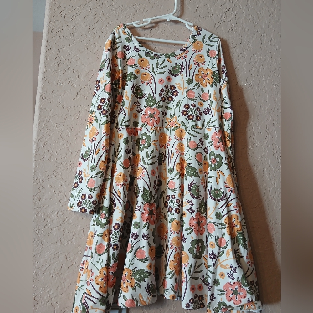Floral Long Sleeve Kids Dress